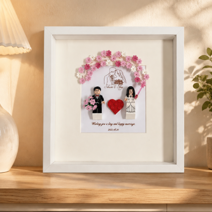 Still Us square personalised anniversary minifigure display frame